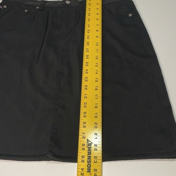 POLO JEANS Black‎ Zip Up Skirt w Slit & Back Pockets Size 14 EUC Preppy Academia - Picture 11 of 11